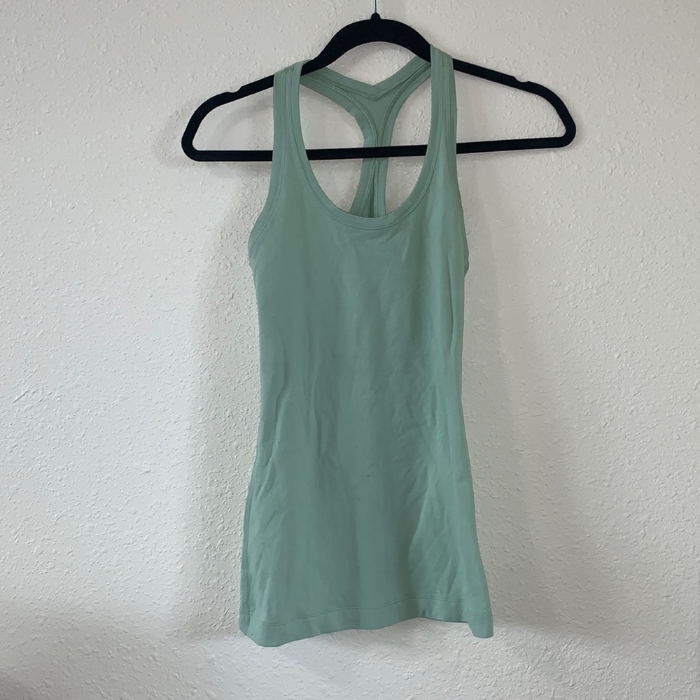 Light green lululemon workout top